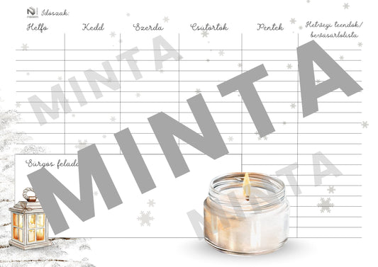 CANDLE -  nyomtatható heti tervező