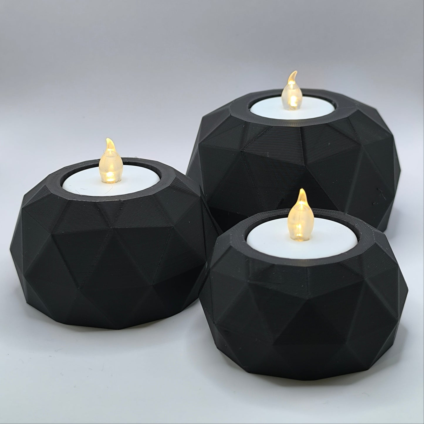 Polygon LED mécsestartó szett LED mécsesekkel