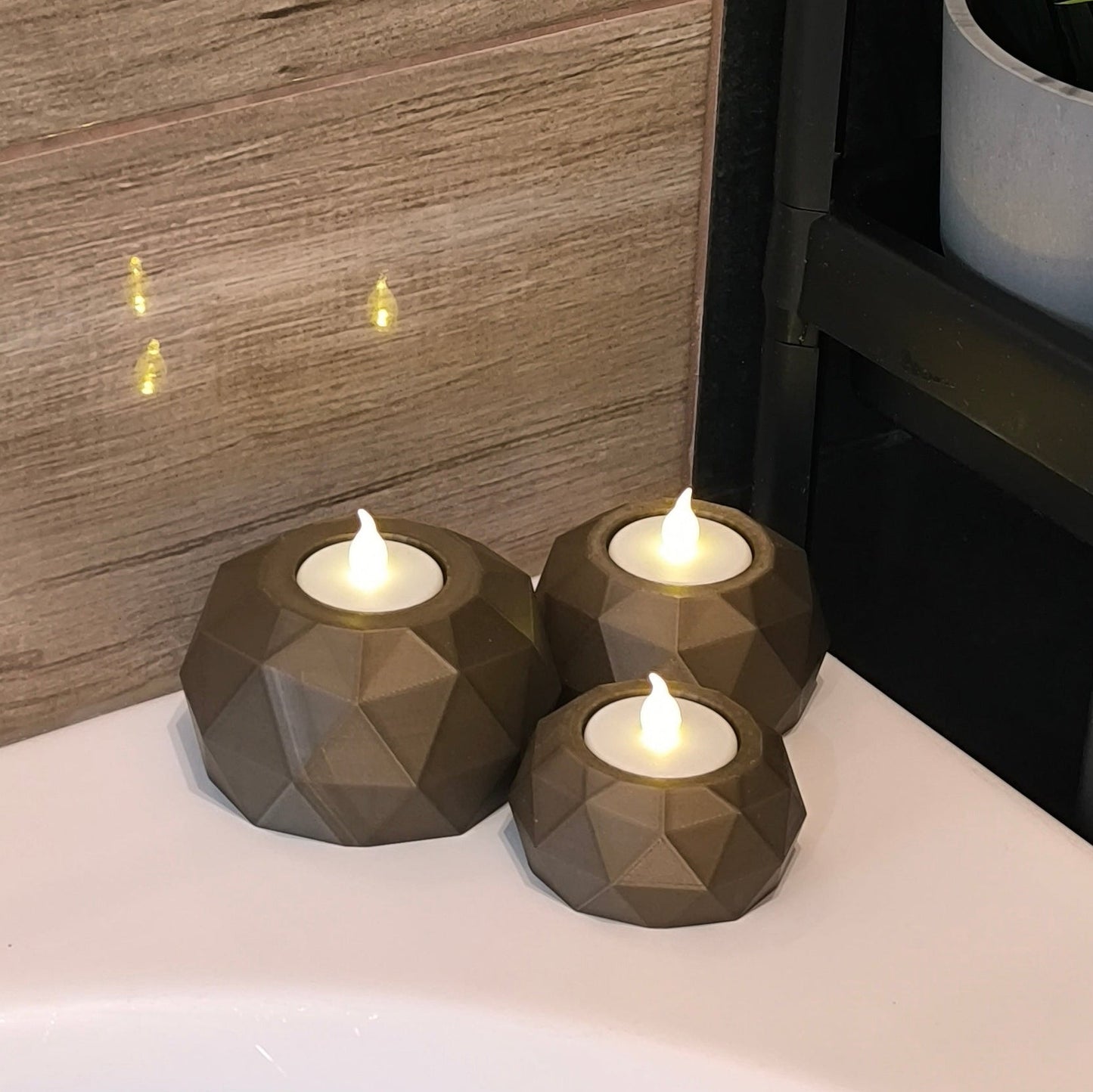 Óarany mécsestartó szett, 3D nyomtatott